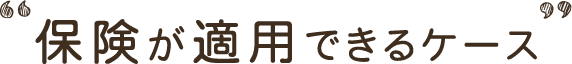 保険が適用できるケース